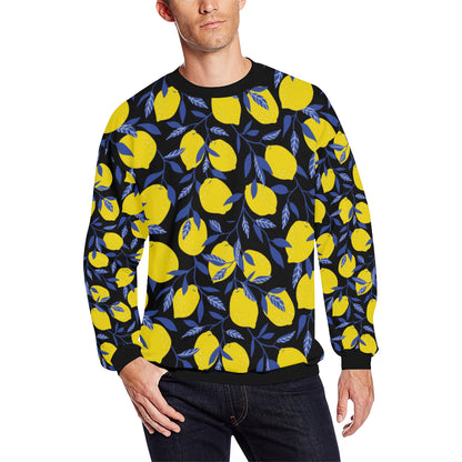Lemon Pattern Print Design LM01 Men Long Sleeve Sweatshirt