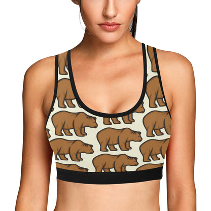 Bear Pattern Print Design BE05 Sports Bra