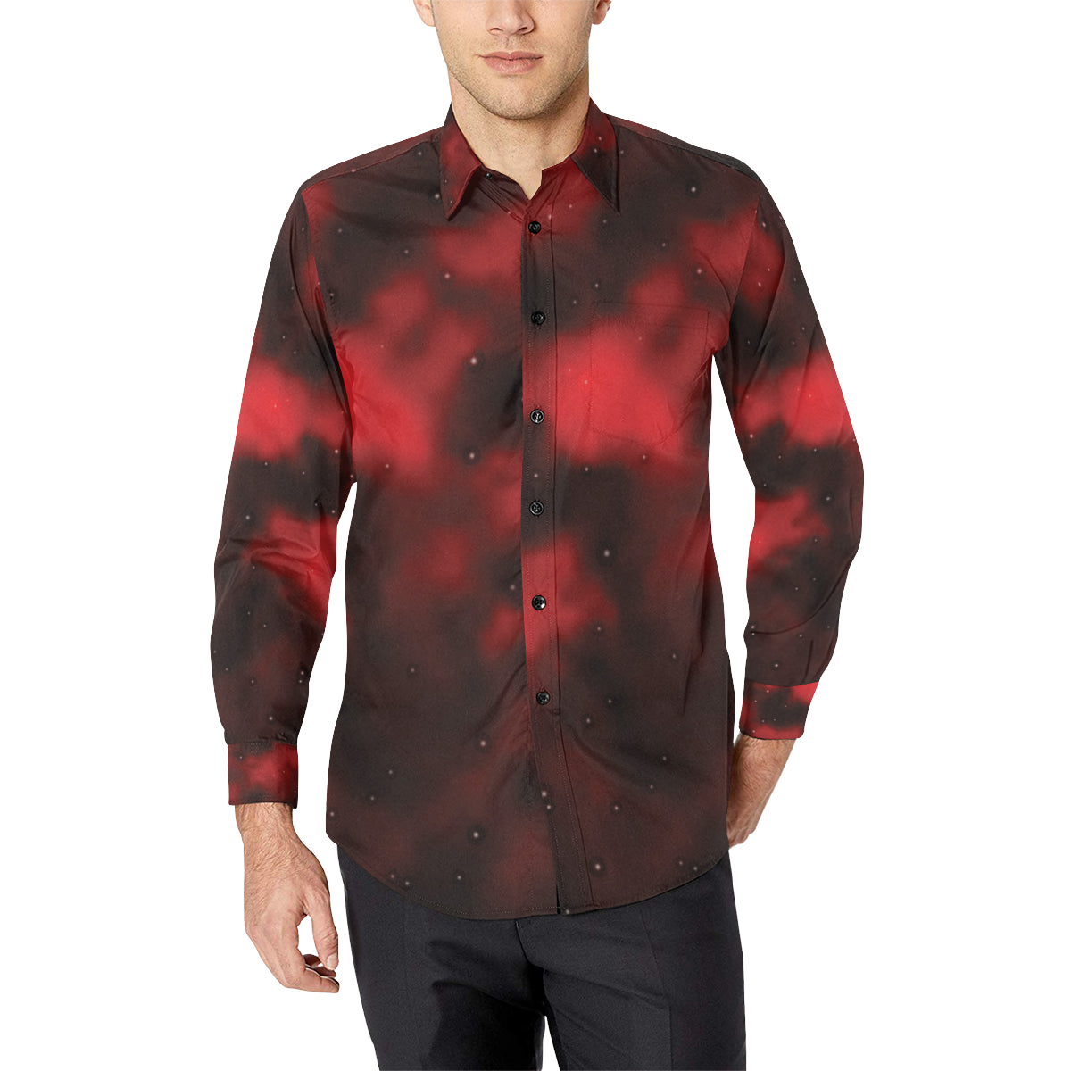 Nebula Pattern Print Design A03 Men's Long Sleeve Shirt