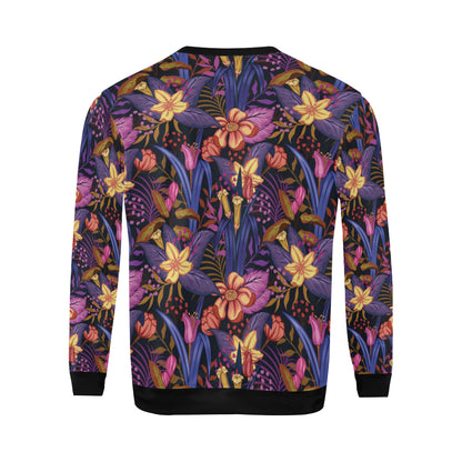 Lily Pattern Print Design LY016 Men Long Sleeve Sweatshirt
