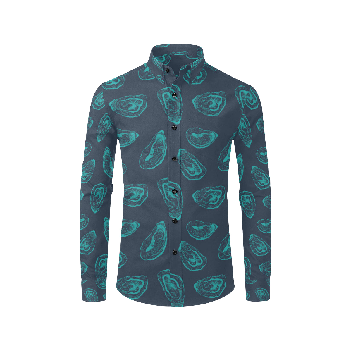 Oyster Pattern Print Design 01 Men's Long Sleeve Shirt