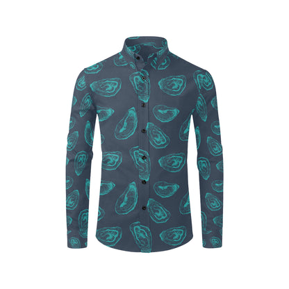 Oyster Pattern Print Design 01 Men's Long Sleeve Shirt