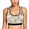 Llama Cactus Pattern Print Design 09 Sports Bra