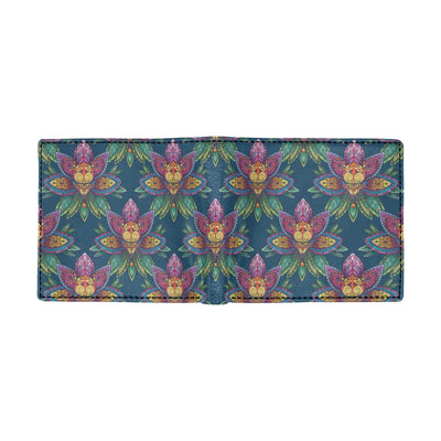 lotus Boho Pattern Print Design LO04 Men's ID Card Wallet