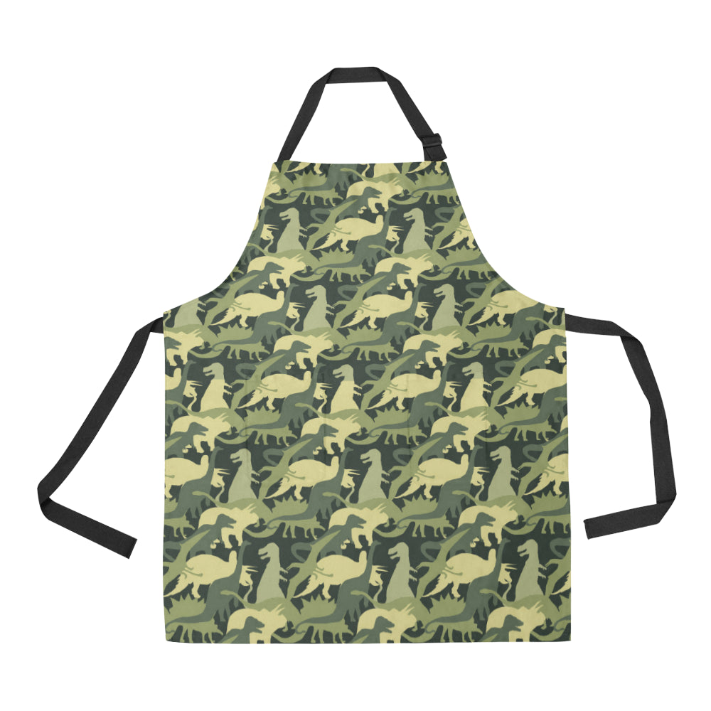 Camouflage Dinosaur Pattern Print Design 03 Apron with Pocket