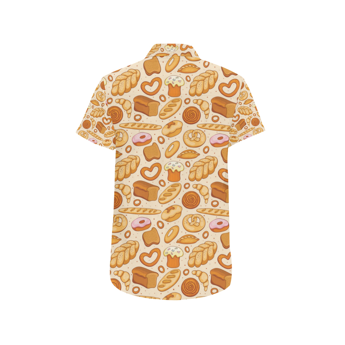 Bread Pattern Print Design 01 Men's Short Sleeve Button Up Shirt