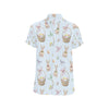 Rabbit Easter Eggs Pattern Print Design 03 Men's Short Sleeve Button Up Shirt