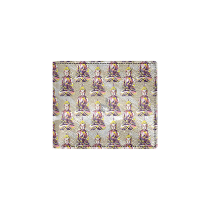 Buddha Pattern Print Design 07 Men's ID Card Wallet