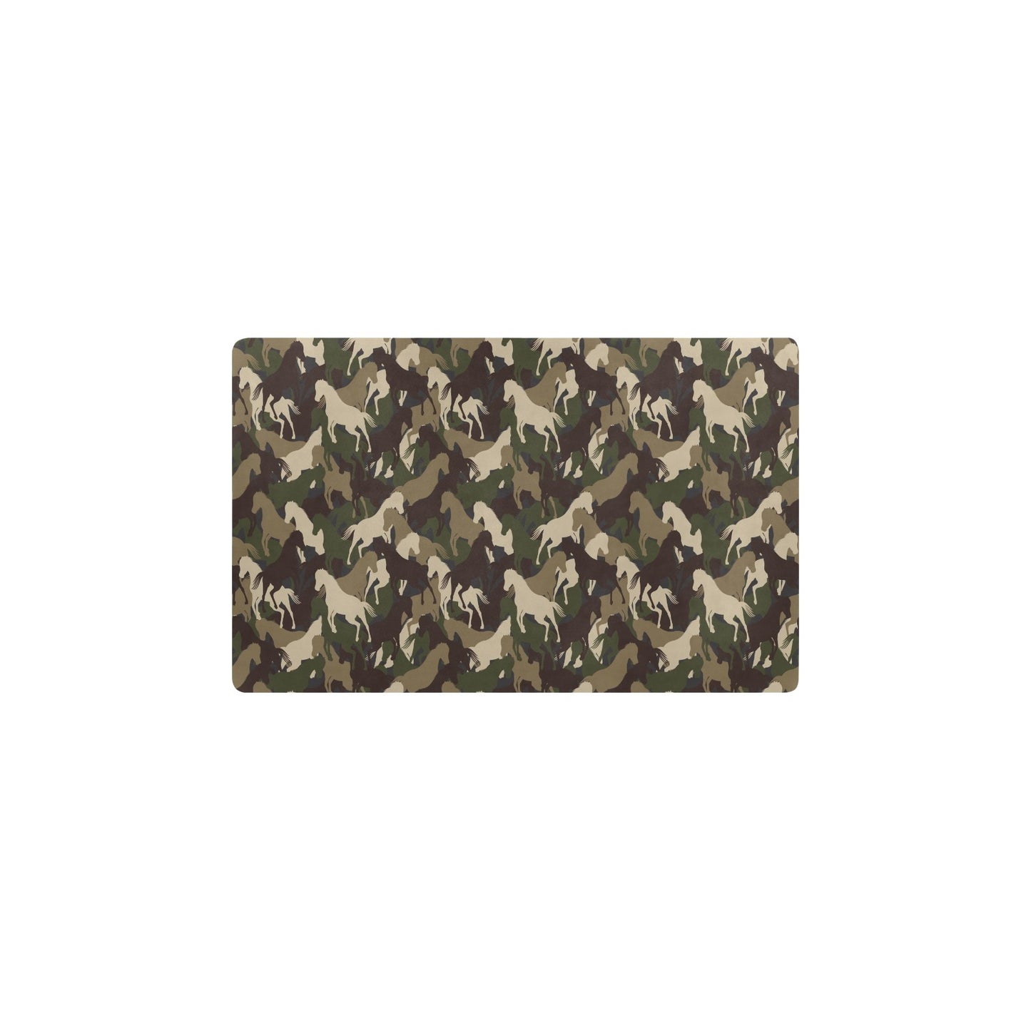 Horse Camo Themed Design Print Kitchen Mat