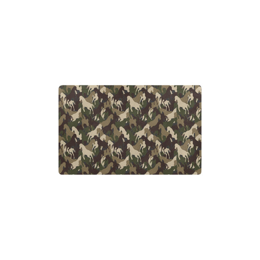 Horse Camo Themed Design Print Kitchen Mat