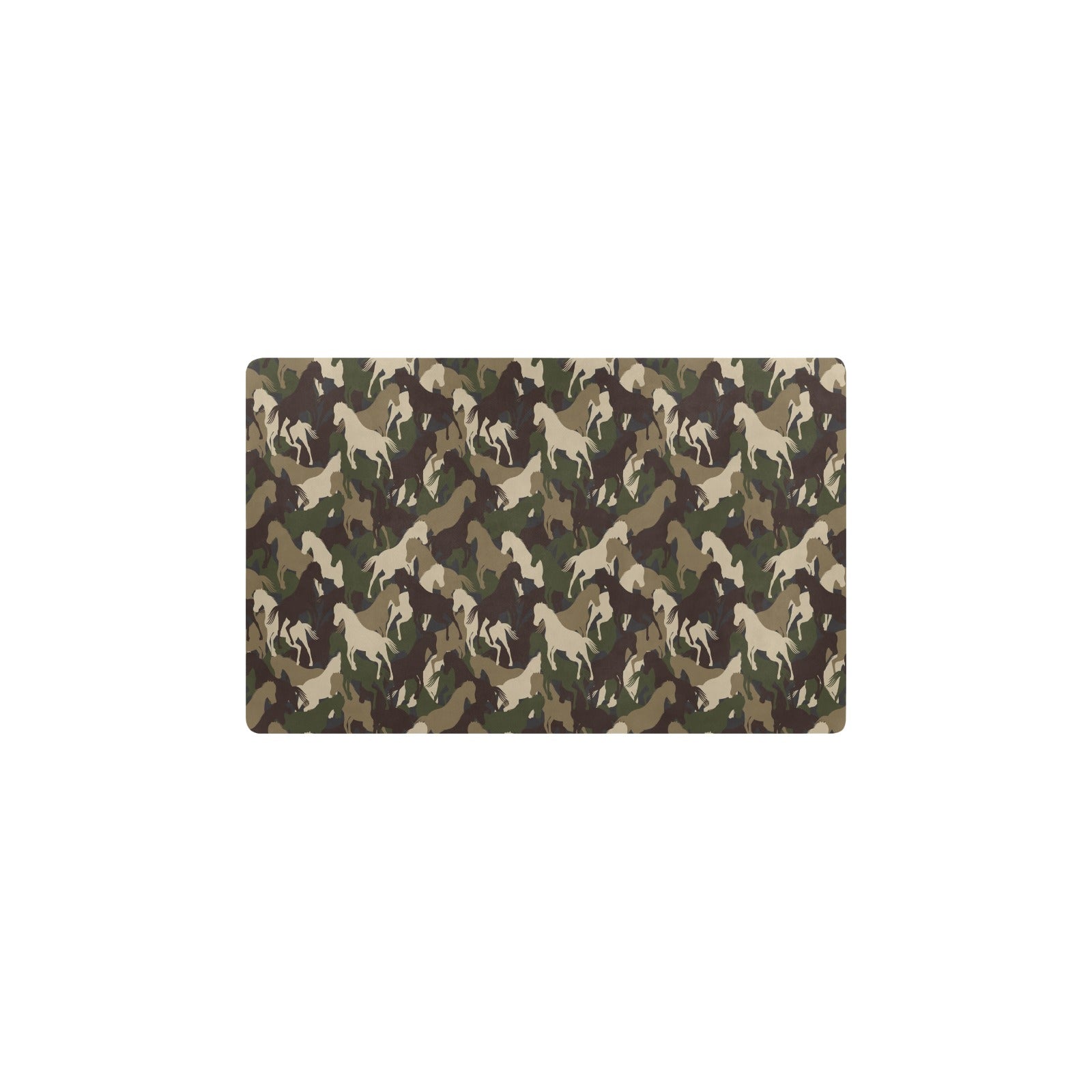 Horse Camo Themed Design Print Kitchen Mat