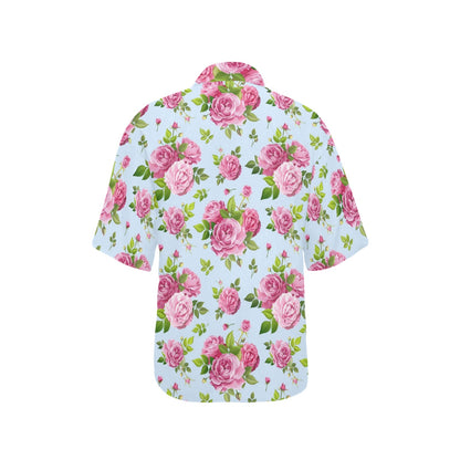 Rose Pink Pattern Print Design RO08 Women's Hawaiian Shirt