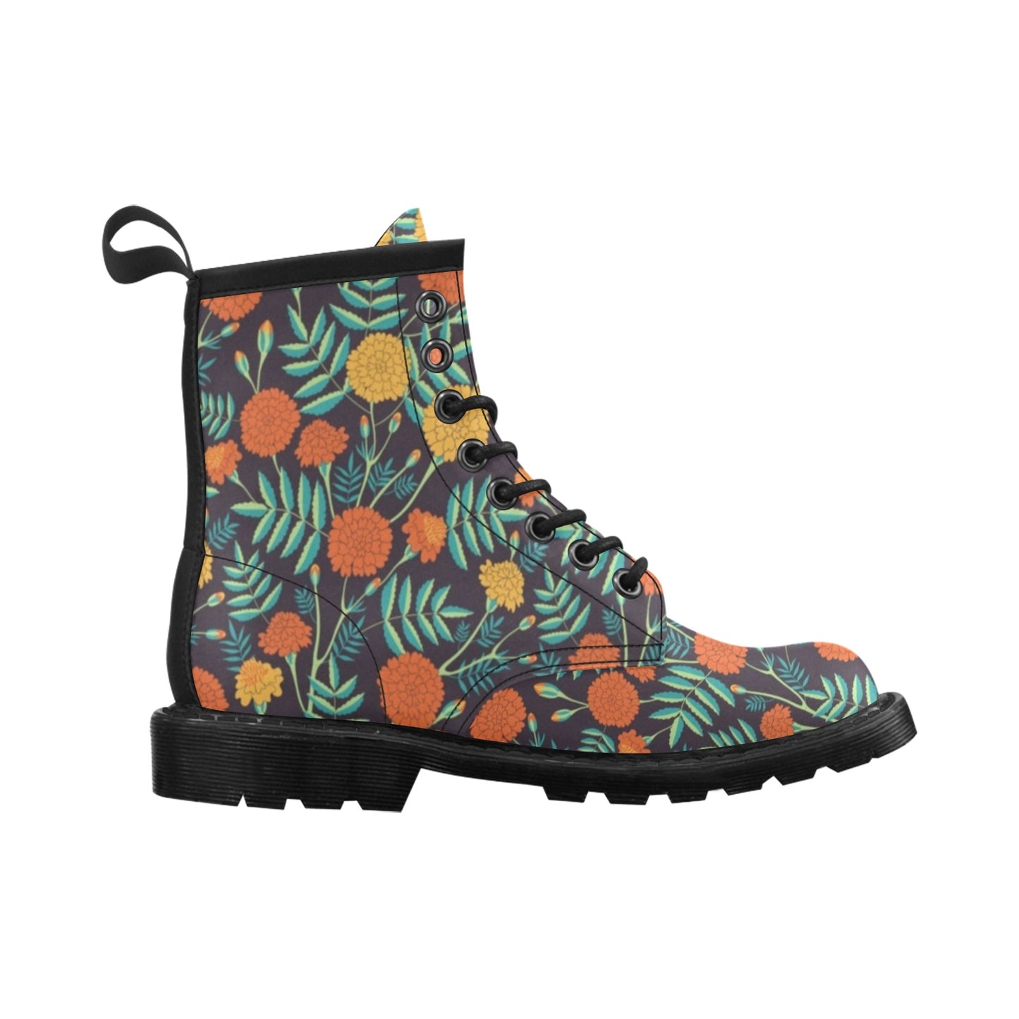 Marigold Pattern Print Design MR01 Women's Boots