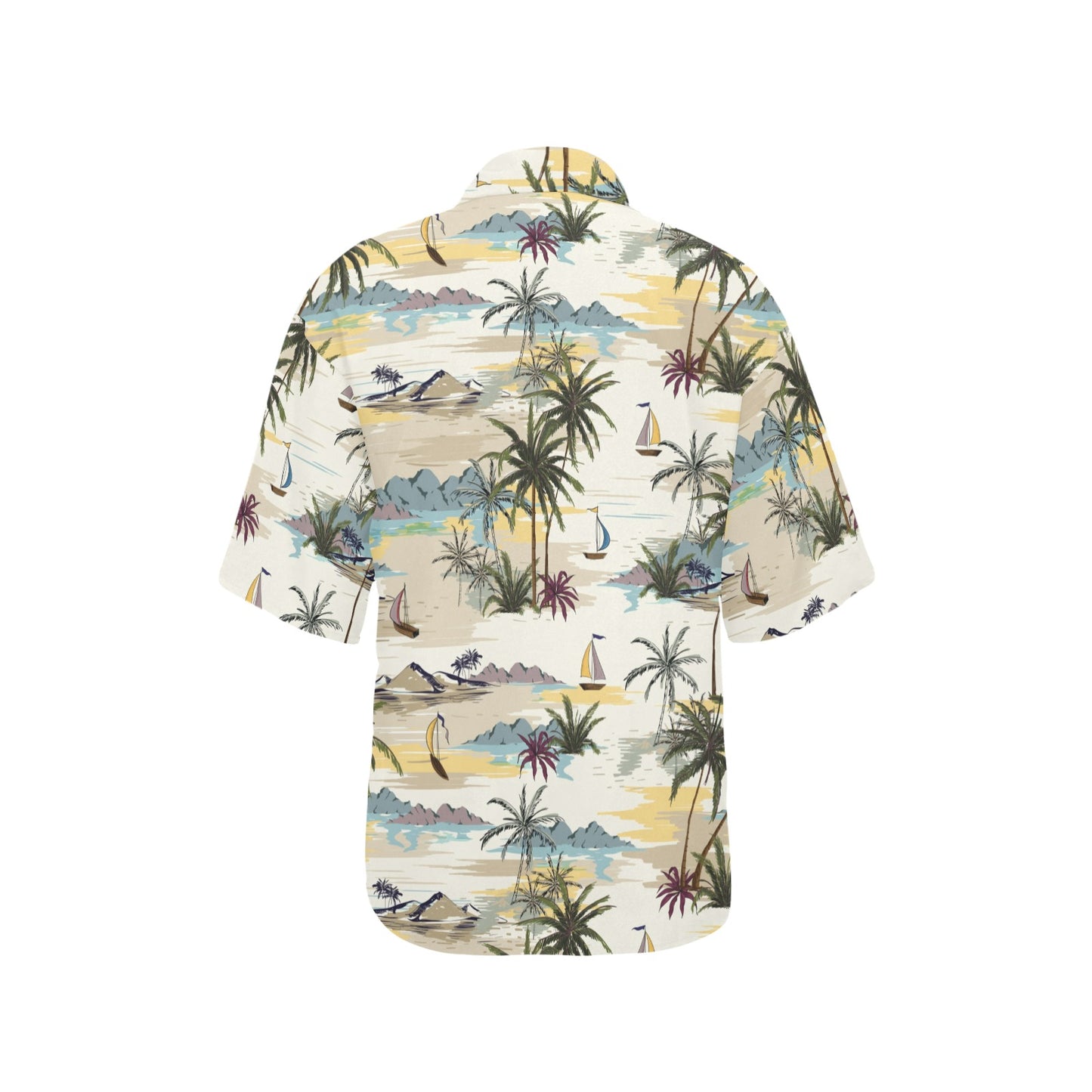 Palm Tree Beach Print Women's Hawaiian Shirt