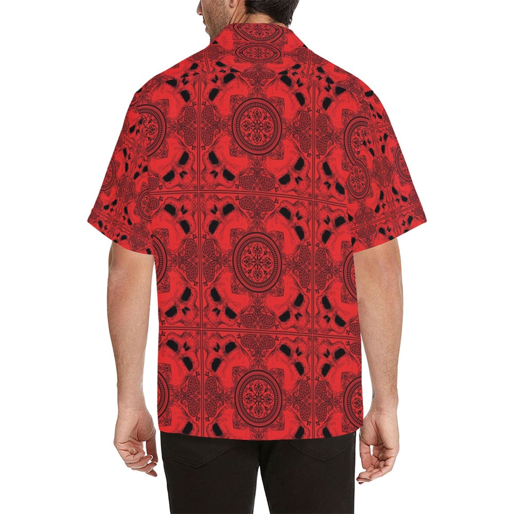 Bandana Red Print Design LKS304 Men's Hawaiian Shirt