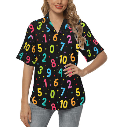 Number Pattern Print Design A04 Women's Hawaiian Shirt