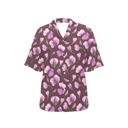 Peony Pattern Print Design PE010 Women's Hawaiian Shirt
