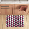 Pink Rose Skull Themed Print Kitchen Mat