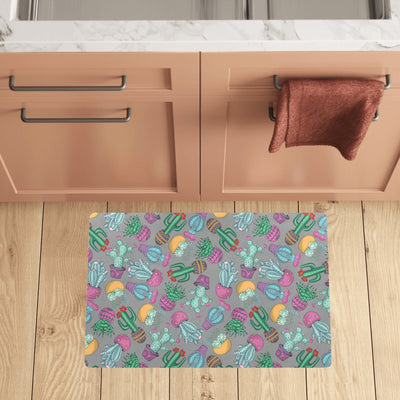 Cactus Colorful Print Pattern Kitchen Mat