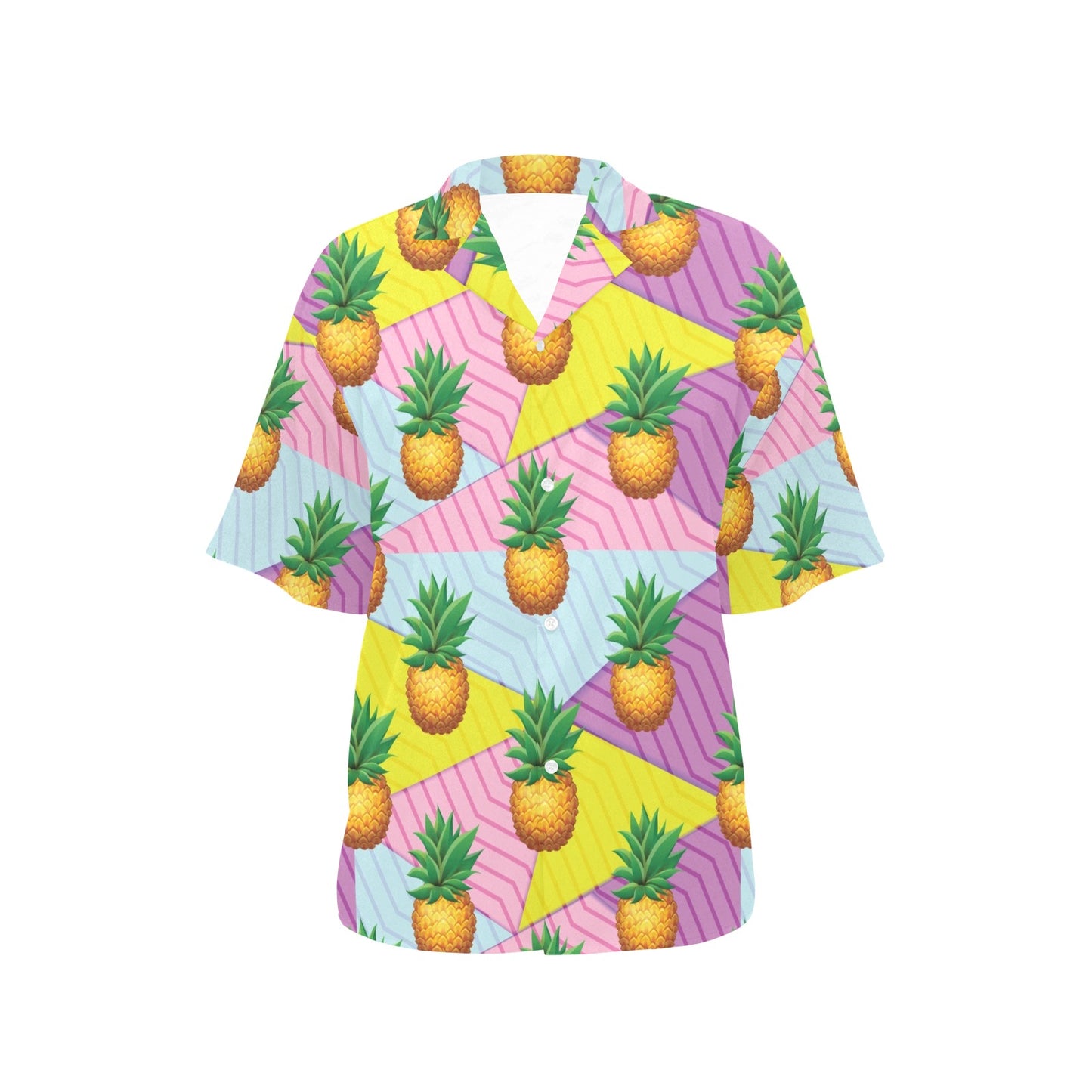 Pineapple Pattern Print Design PP05 Women's Hawaiian Shirt