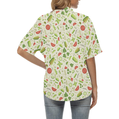 Salad Vegetable Print Design LKS302 Women's Hawaiian Shirt