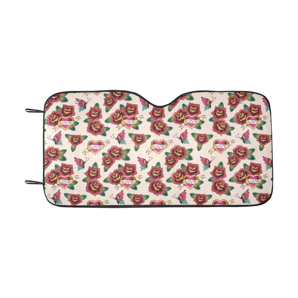 Tattoo Rose Print Design LKS302 Car front Windshield Sun Shade