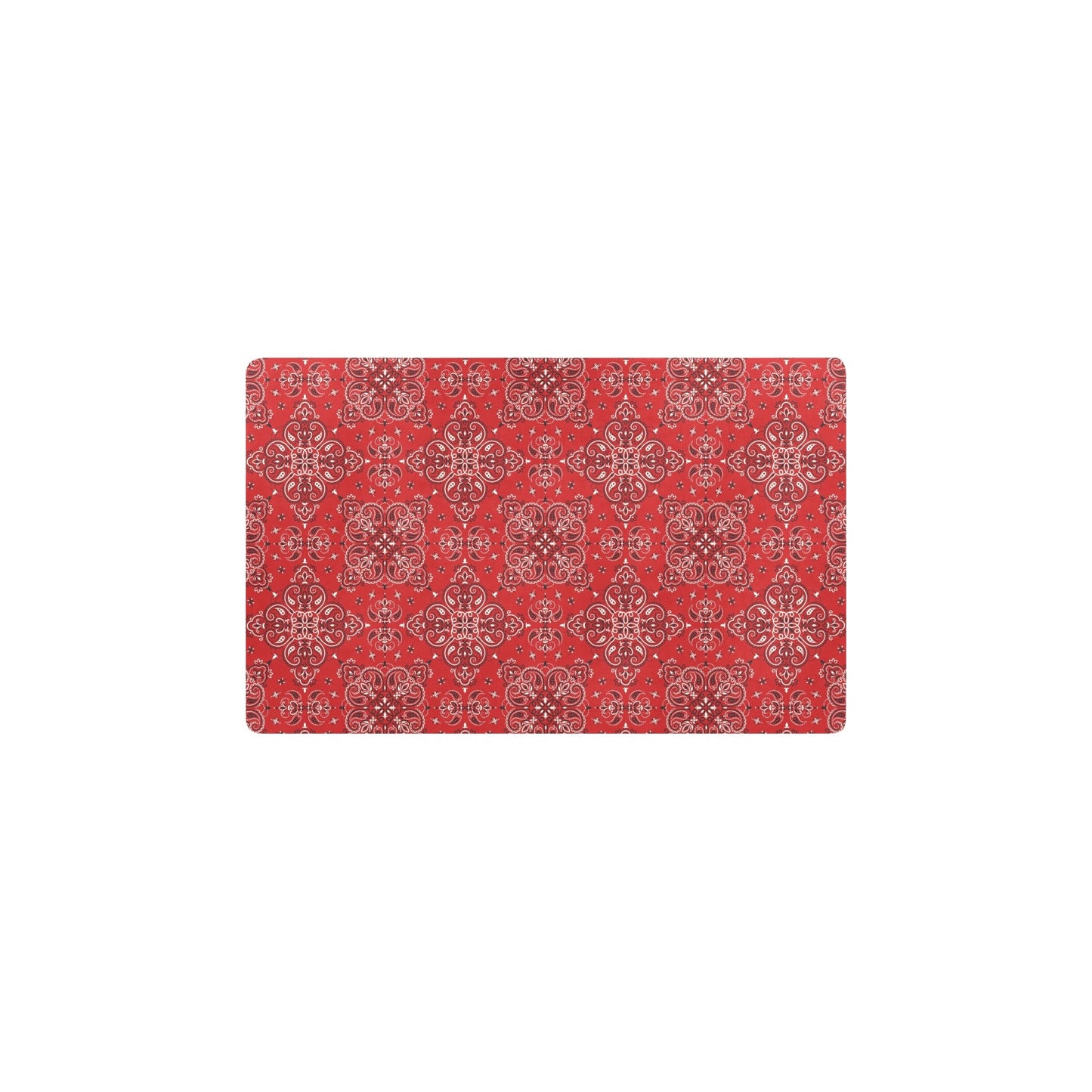 Bandana Red Pattern Print Design LKS3010 Kitchen Mat