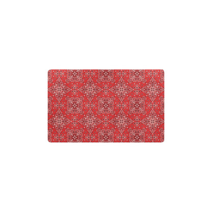 Bandana Red Pattern Print Design LKS3010 Kitchen Mat
