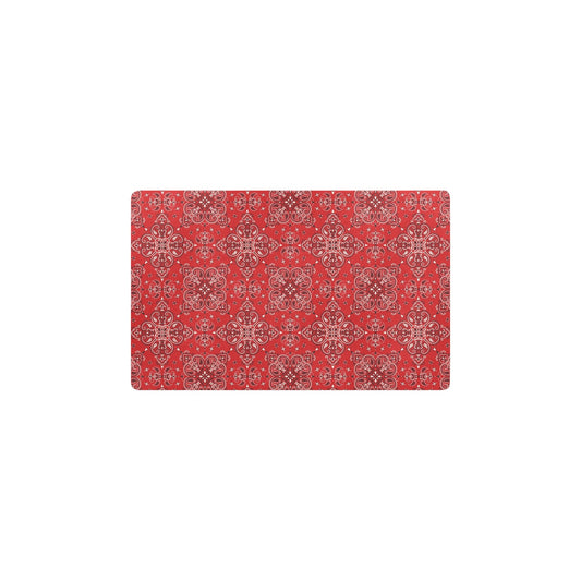 Bandana Red Pattern Print Design LKS3010 Kitchen Mat