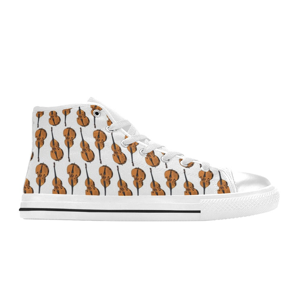Cello Print Design LKS403 High Top Women's White Shoes