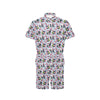 Panda Bear Flower Design Themed Print Men's Romper