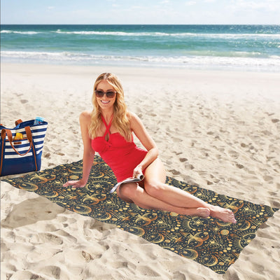 Sun Moon Print Design LKS308 Beach Towel 32" x 71"