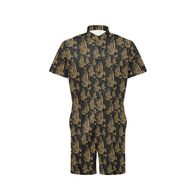 Owl Tribal Polynesian Design Print Men's Romper