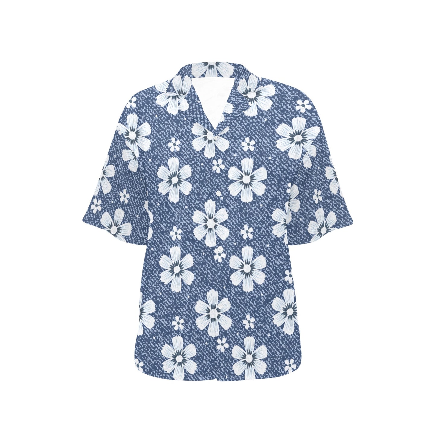 Jean Flower Pattern Print Design 03 Women's Hawaiian Shirt