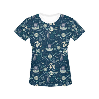 Vikings Print Design LKS305 Women's  T-shirt