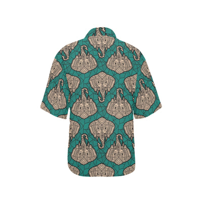 Boho Head Elephant Women's Hawaiian Shirt