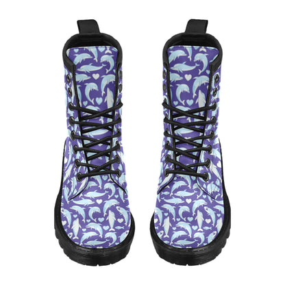 Dolphin Smile Print Pattern Women's Boots