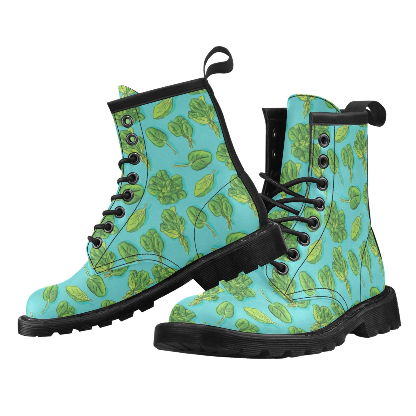 Spinach Print Design LKS301 Women's Boots