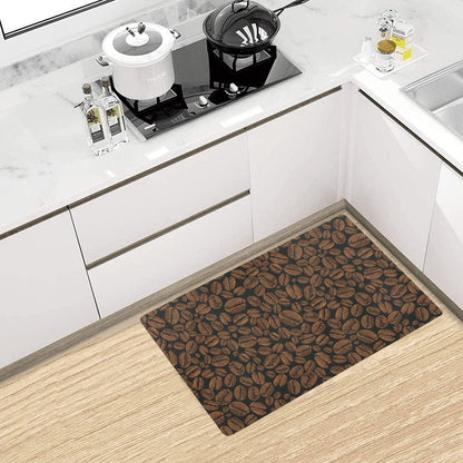 Coffee Pattern Print Design 01 Kitchen Mat
