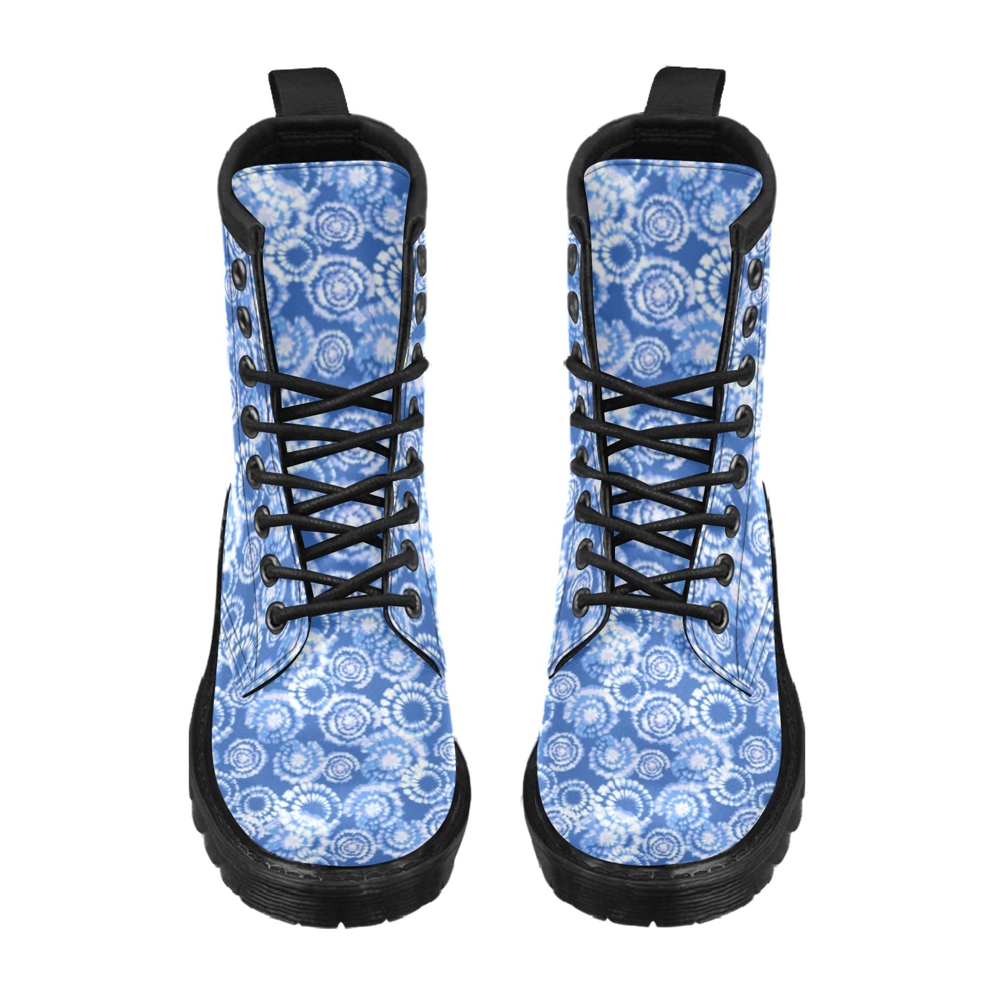Tie Dye Blue Design Print Women's Boots