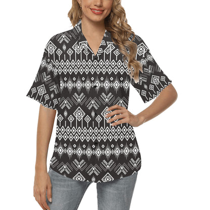Tribal Pattern Print Design LKS304 Women's Hawaiian Shirt