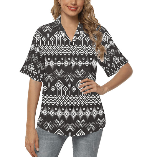 Tribal Pattern Print Design LKS304 Women's Hawaiian Shirt