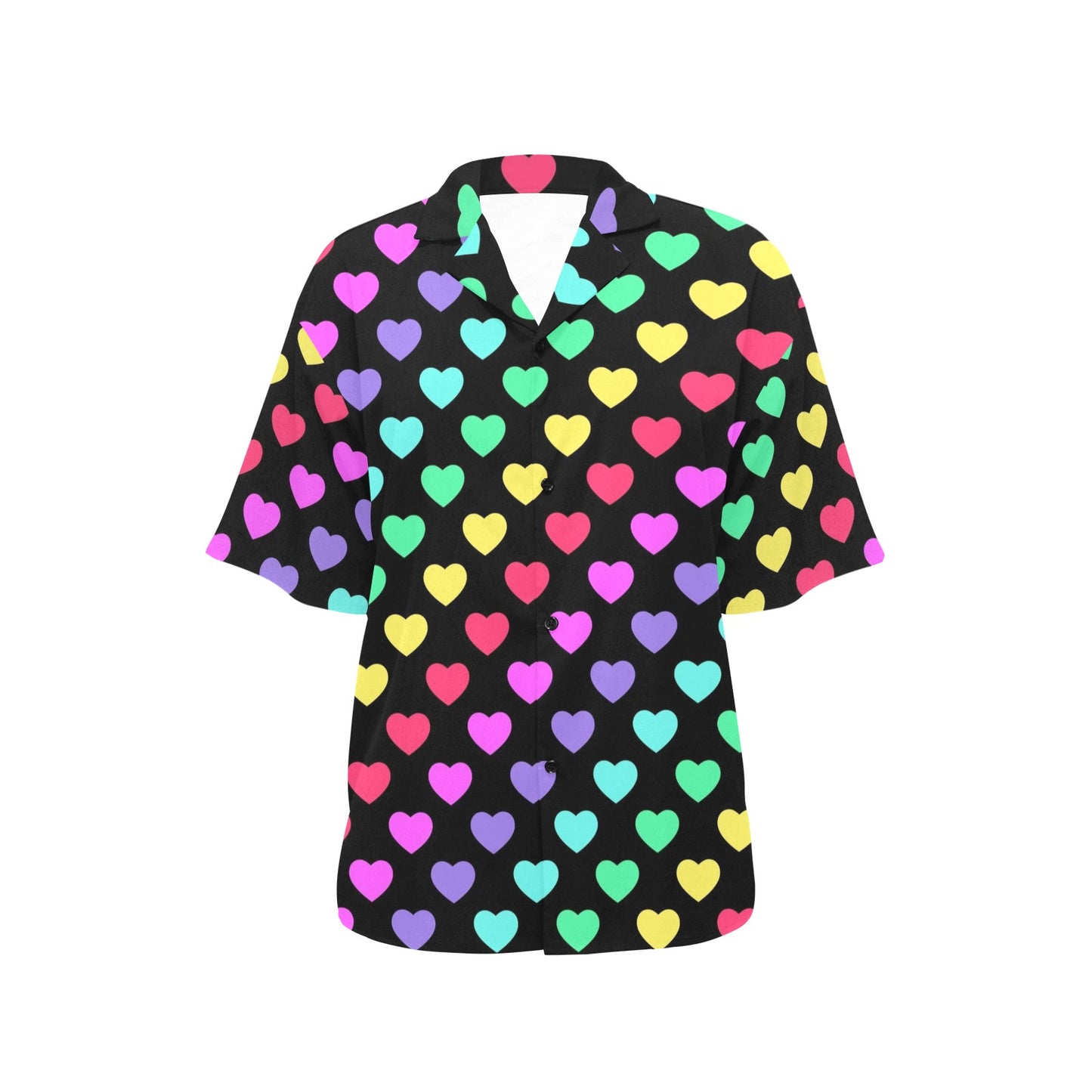 Heart Rainbow Pattern Print Design HE02 Women's Hawaiian Shirt