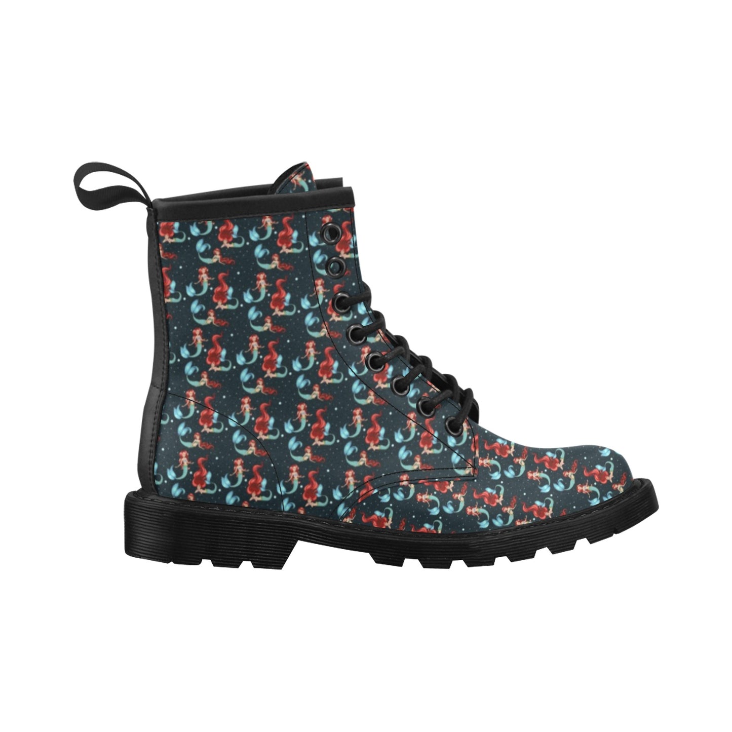 Mermaid Girl Themed Design Print Women's Boots