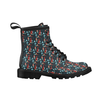 Mermaid Girl Themed Design Print Women's Boots