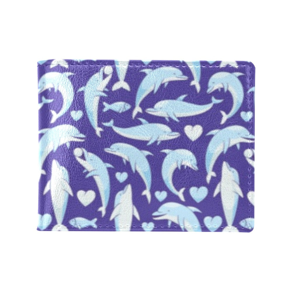 Dolphin Smile Print Pattern Men's ID Card Wallet