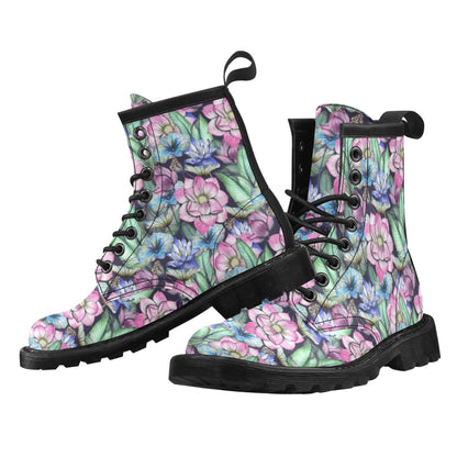 Water Lily Pattern Print Design WL07 Women's Boots
