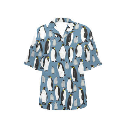Penguin Pattern Print Design A03 Women's Hawaiian Shirt