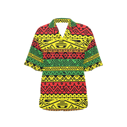 Rastafarian Pattern Print Design A02 Women's Hawaiian Shirt