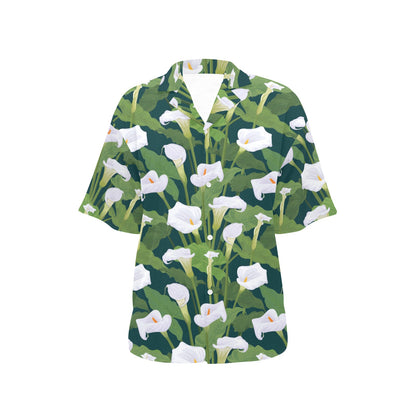 Lily Pattern Print Design 04 Women's Hawaiian Shirt